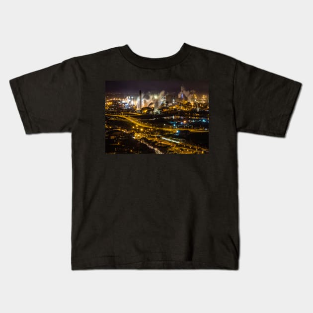 The Beast in the Night - Port Talbot Steelworks, South Wales - 2013 Kids T-Shirt by SimplyMrHill